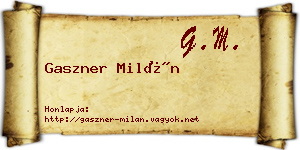 Gaszner Milán névjegykártya