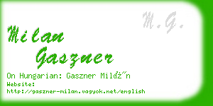 milan gaszner business card